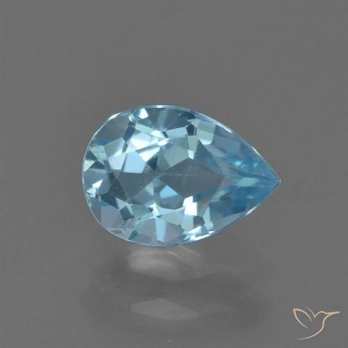 0.85ct Natural Azul Suizo Topacio, En forma de pera, VS