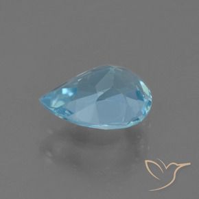 Topacio Azul Suizo natural de 0.85 ct, En forma de pera, VS
