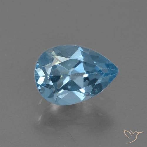 0.91ct Natural Azul Suizo Topacio, En forma de pera, VS