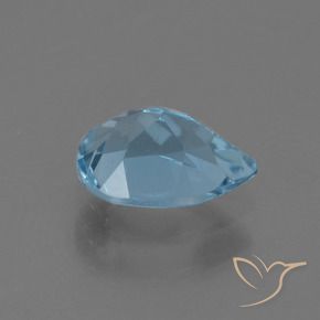 Topacio Azul Suizo natural de 0.91 ct, En forma de pera, VS