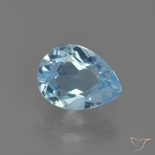 0.89ct Natural Azul Suizo Topacio, En forma de pera, VS