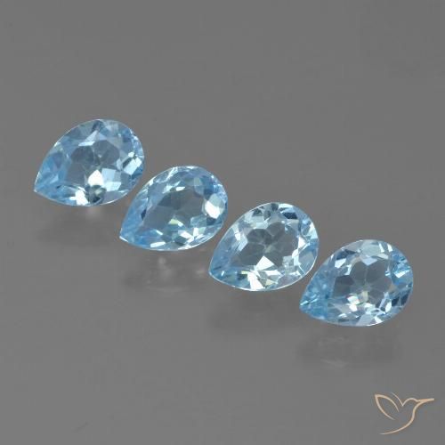 3.15ctw Natural Azul Cielo Topacio, En forma de pera, VVS-VS