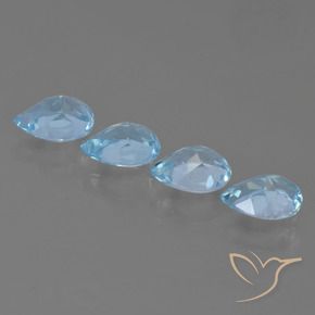 Gemas de Topacio Azul Cielo natural de 3.15 ct, En forma de pera, VVS-VS