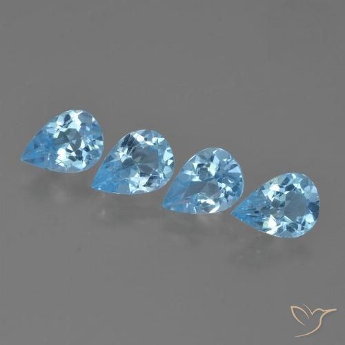 3.12ctw Natural Azul Cielo Topacio, En forma de pera, VVS-VS
