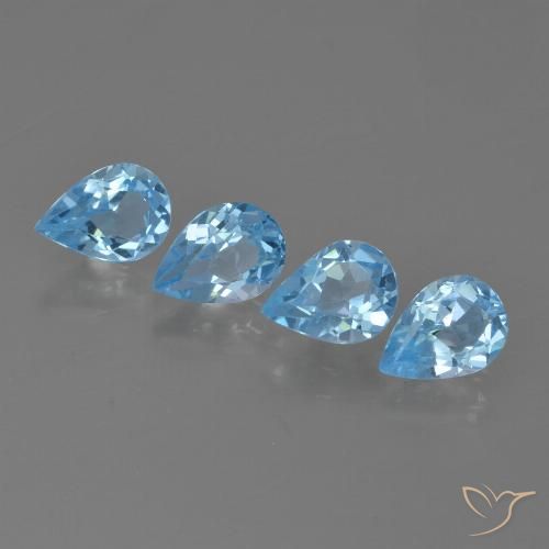 2.83ctw Natural Azul Cielo Topacio, En forma de pera, VVS-VS