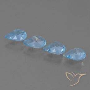 Gemas de Topacio Azul Cielo natural de 2.83 ct, En forma de pera, VVS-VS
