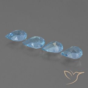 Gemas de Topacio Azul Cielo natural de 2.61 ct, En forma de pera, VVS-VS