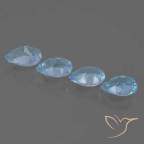 Gemas de Topacio Azul Cielo natural de 3.04 ct, En forma de pera, VVS-VS