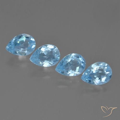 3.35ctw Natural Azul Cielo Topacio, En forma de pera, VVS-VS