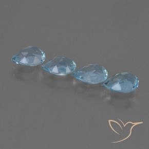 Gemas de Topacio Azul Suizo natural de 3.04 ct, En forma de pera, VVS-VS