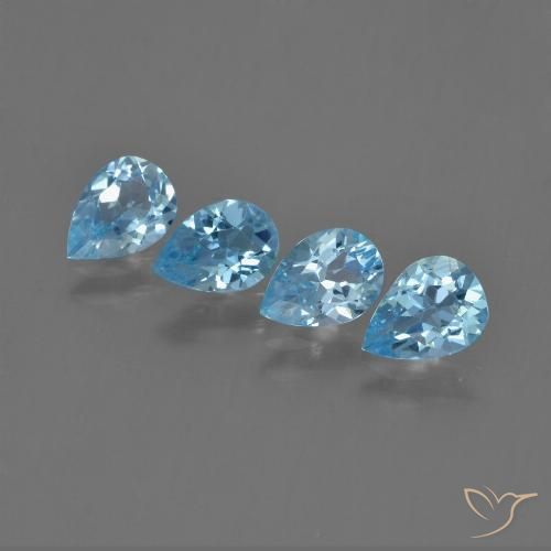 2.87ctw Natural Azul Suizo Topacio, En forma de pera, VVS-VS