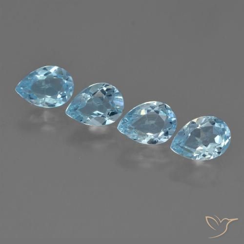 3.39ctw Natural Azul Cielo Topacio, En forma de pera, VVS-VS