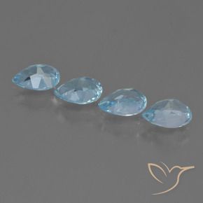 Gemas de Topacio Azul Cielo natural de 3.39 ct, En forma de pera, VVS-VS