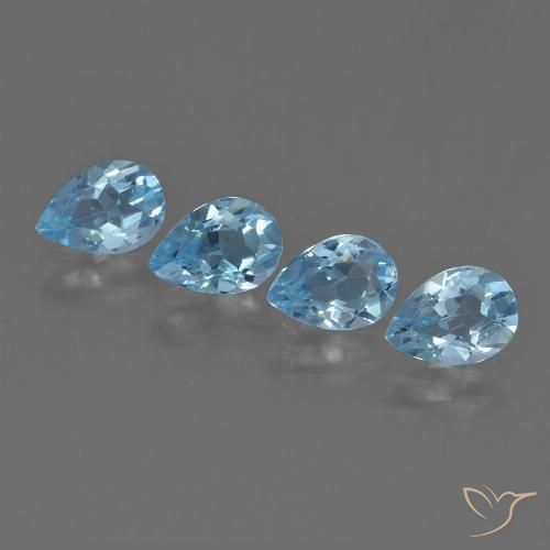 3.09ctw Natural Azul Suizo Topacio, En forma de pera, VVS-VS