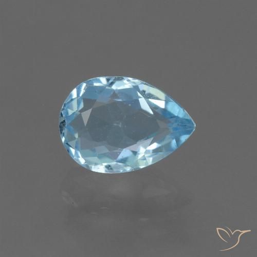 0.87ct Natural Azul Cielo Topacio, En forma de pera, VS