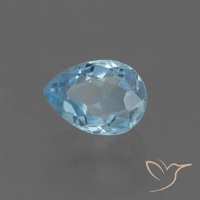 Topacio Azul Cielo natural de 0.87 ct, En forma de pera, VS