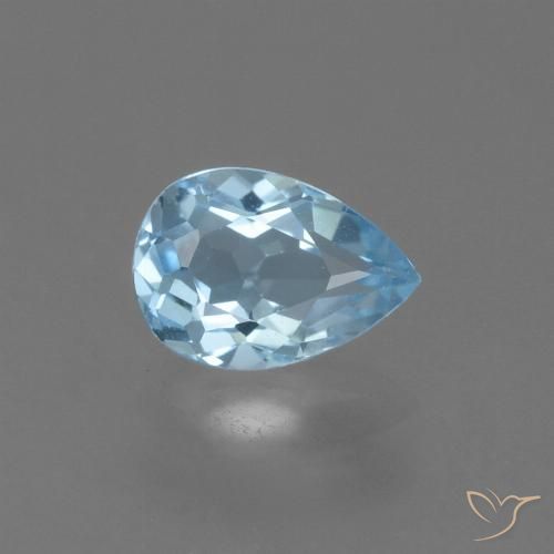 0.84ct Natural Azul Cielo Topacio, En forma de pera, VS