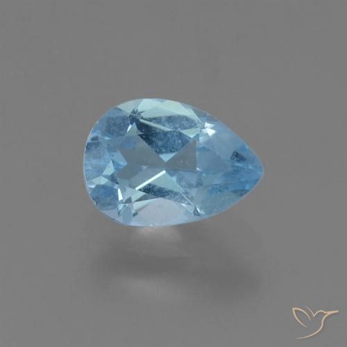 0.85ct Natural Azul Suizo Topacio, En forma de pera, VS