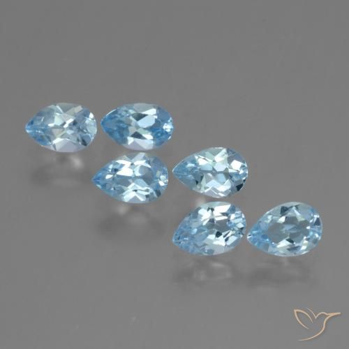 2.80ctw Natural Azul Cielo Topacio, En forma de pera, VS