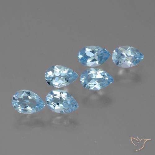 Gemas de Topacio Azul Cielo natural de 2.80 ct, En forma de pera, VS