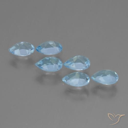 Gemas de Topacio Azul Cielo natural de 2.80 ct, En forma de pera, VS