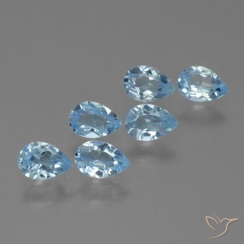 2.93ctw Natural Azul Suizo Topacio, En forma de pera, VVS-VS
