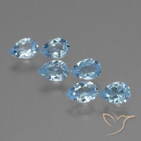 Gemas de Topacio Azul Suizo natural de 2.93 ct, En forma de pera, VVS-VS