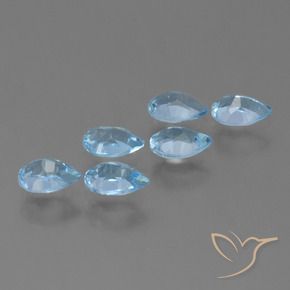 Gemas de Topacio Azul Suizo natural de 2.93 ct, En forma de pera, VVS-VS