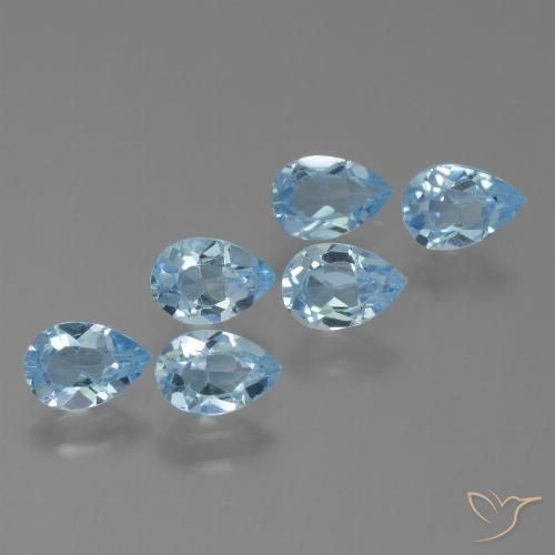 3.28ctw Natural Azul Cielo Topacio, En forma de pera, VS
