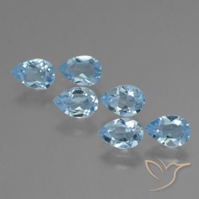 Gemas de Topacio Azul Cielo natural de 3.28 ct, En forma de pera, VS