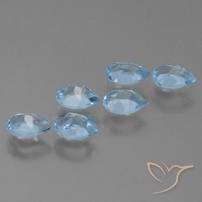 Gemas de Topacio Azul Cielo natural de 3.28 ct, En forma de pera, VS
