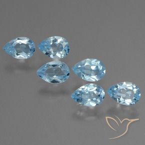 Gemas de Topacio Azul Cielo natural de 2.88 ct, En forma de pera, VS
