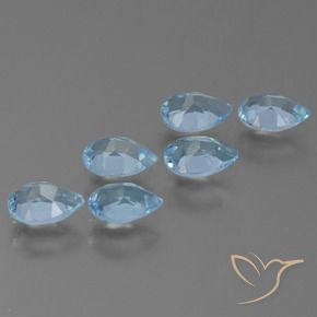 Gemas de Topacio Azul Cielo natural de 2.88 ct, En forma de pera, VS
