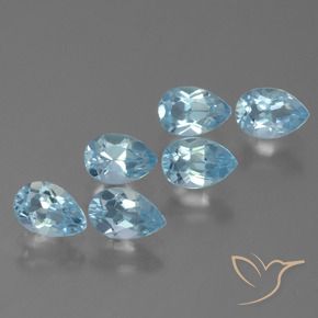 Gemas de Topacio Azul Suizo natural de 3.20 ct, En forma de pera, VS