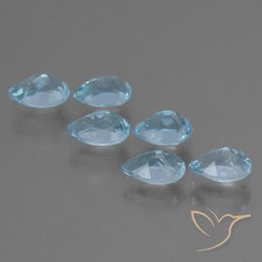 Gemas de Topacio Azul Suizo natural de 3.20 ct, En forma de pera, VS