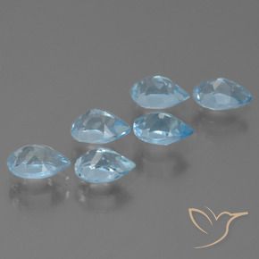 Gemas de Topacio Azul Cielo natural de 3.28 ct, En forma de pera, VS