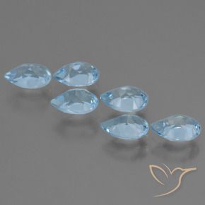 Gemas de Topacio Azul Suizo natural de 2.89 ct, En forma de pera, VS