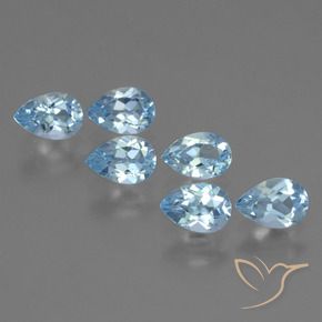 Gemas de Topacio Azul Suizo natural de 3.13 ct, En forma de pera, VS