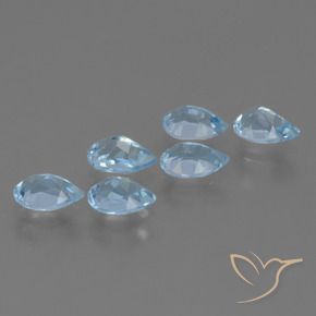 Gemas de Topacio Azul Suizo natural de 3.13 ct, En forma de pera, VS