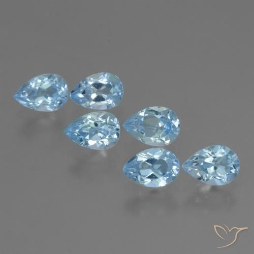 3.69ctw Natural Azul Suizo Topacio, En forma de pera, VS