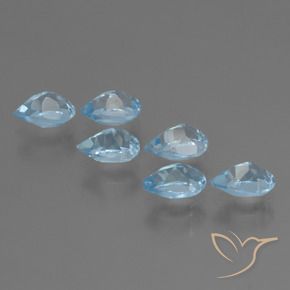 Gemas de Topacio Azul Suizo natural de 3.69 ct, En forma de pera, VS