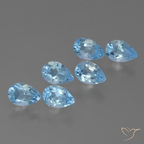 3.07ctw Natural Azul Suizo Topacio, En forma de pera, VS