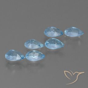 Gemas de Topacio Azul Suizo natural de 3.07 ct, En forma de pera, VS
