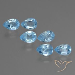 Gemas de Topacio Azul Cielo natural de 2.93 ct, En forma de pera, VS