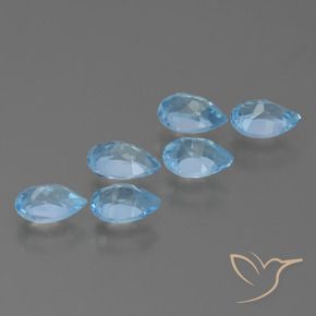 Gemas de Topacio Azul Cielo natural de 2.93 ct, En forma de pera, VS