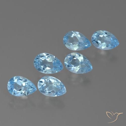 3.15ctw Natural Azul Suizo Topacio, En forma de pera, VS