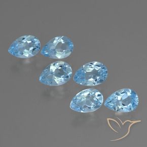 Gemas de Topacio Azul Suizo natural de 3.15 ct, En forma de pera, VS