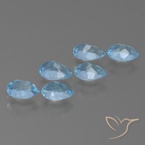 Gemas de Topacio Azul Suizo natural de 3.15 ct, En forma de pera, VS