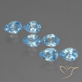 Gemas de Topacio Azul Suizo natural de 3.10 ct, En forma de pera, VS