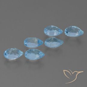 Gemas de Topacio Azul Suizo natural de 3.10 ct, En forma de pera, VS